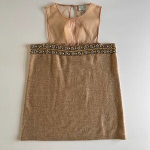 Tracy Reese New York Size Medium Wool Embellished Beaded Mesh Sleeveless Top